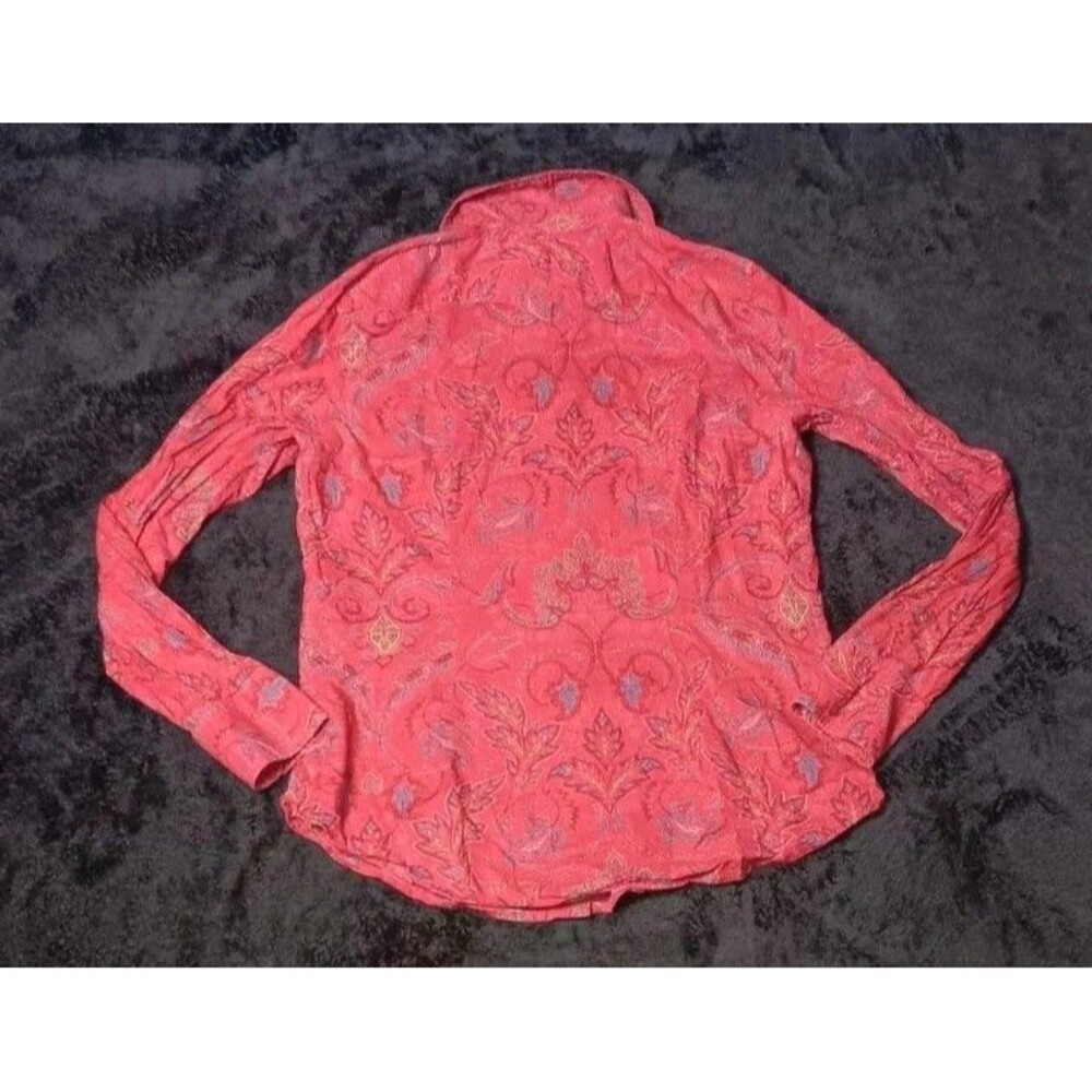 VTG Ralph Lauren Jeans Company Long Sleeve Pearl Snap Button Up M Red Paisley - Picture 12 of 12